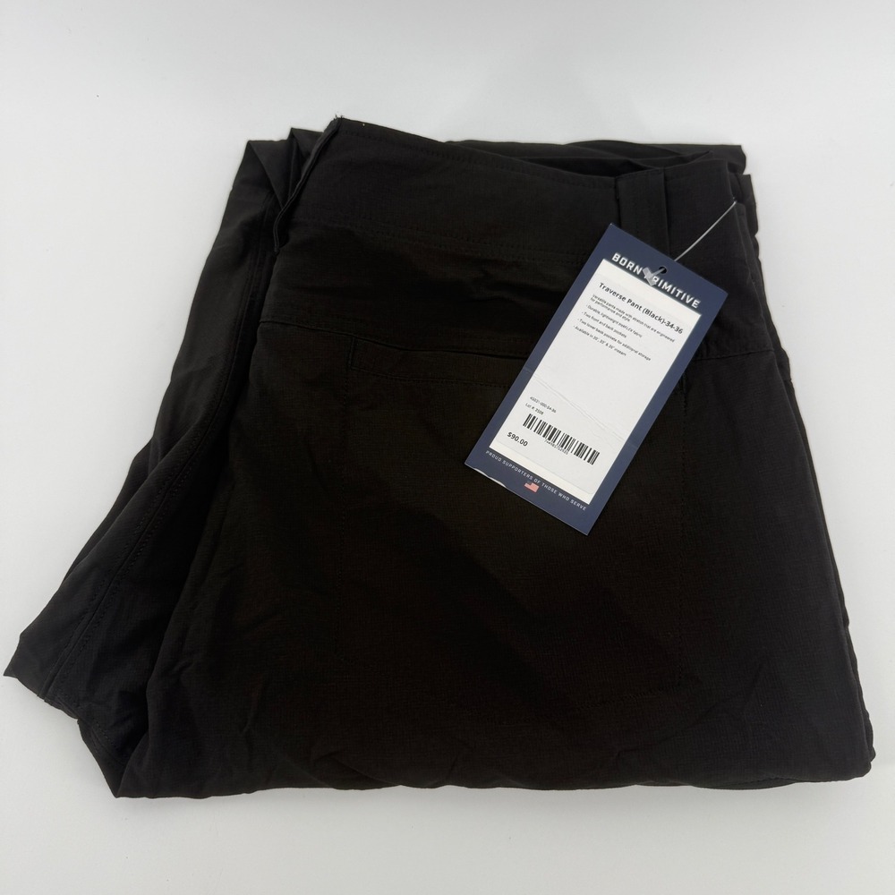 Born Primitive Traverse Pant Black 34x36 trekFLEX Performance Stretch 45001-000